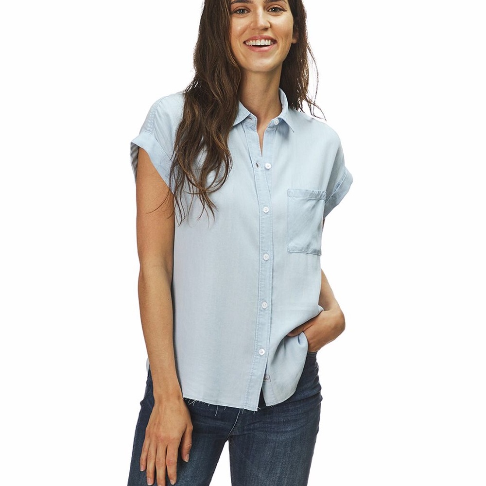 Rails short sleeve chambray button front shirt